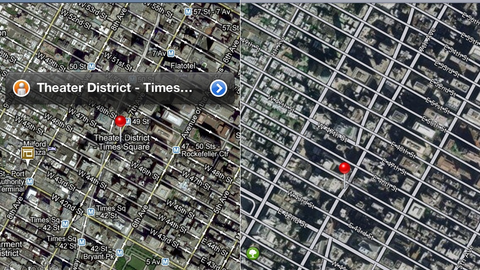 Google maps vs. apple maps