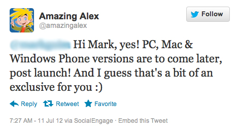 Amazing Alex tweet