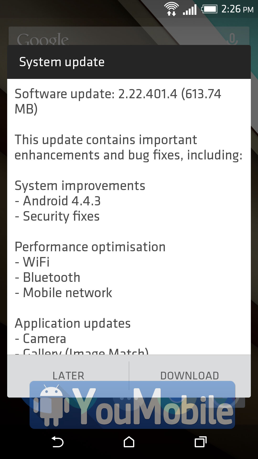 HTC One M8 Android 4.4.3