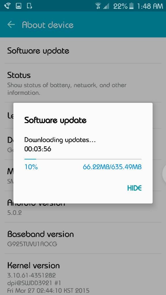 Galaxy S6 edge 5.1.1 update