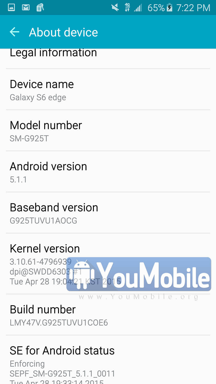 Galaxy S6 Edge android 5.1.1 update